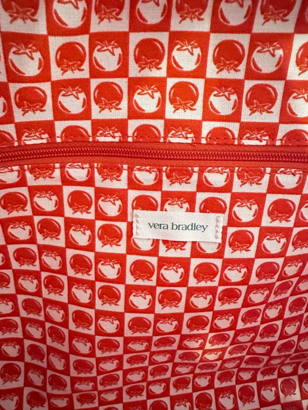 Vera Bradley Miramar Cotton Weekender Tote Bag Tomato Vines - Picture 9 of 13